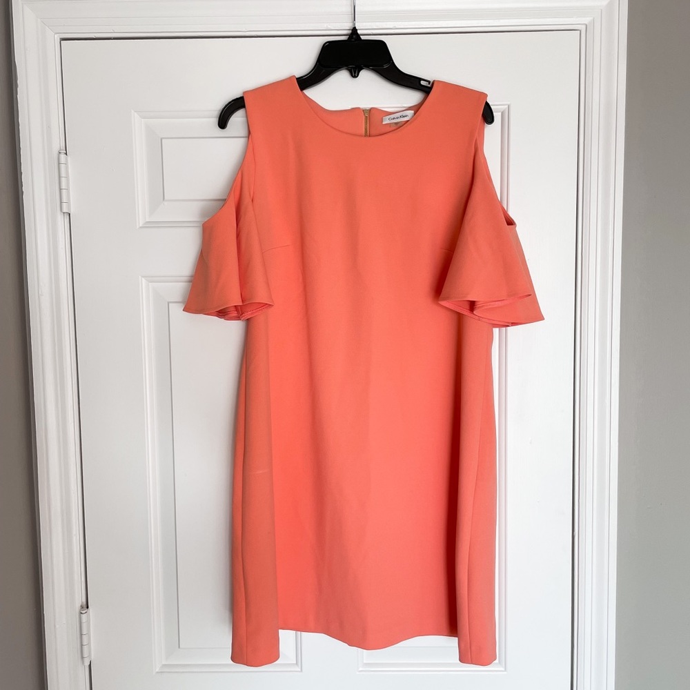 Coral shift dress